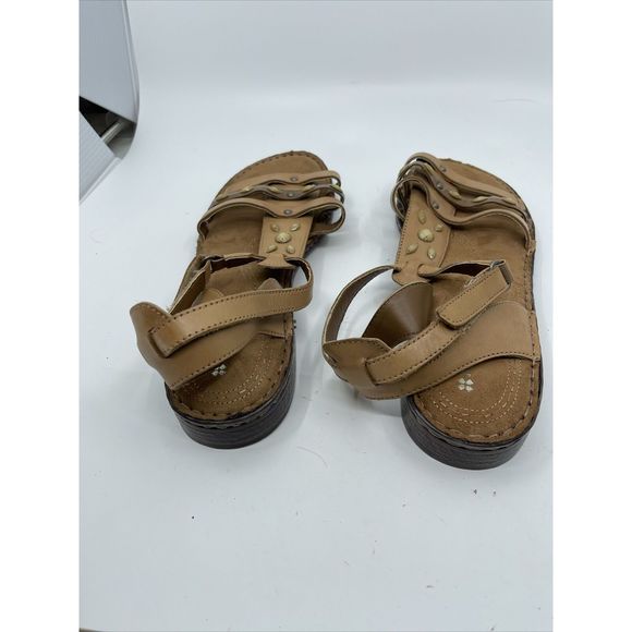 Naturalizer Size 12W Brown Leather Gladiator Sandals Beaded Rhapsody - Picture 3 of 7